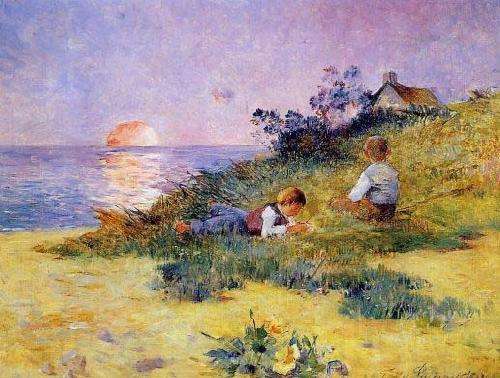 unknow artist Children on a Dune France oil painting art